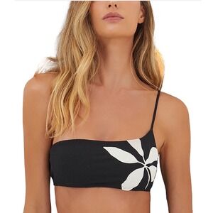 ViX Paula Hermanny Firenze Susan Ana Bikini Top Black White Floral Small